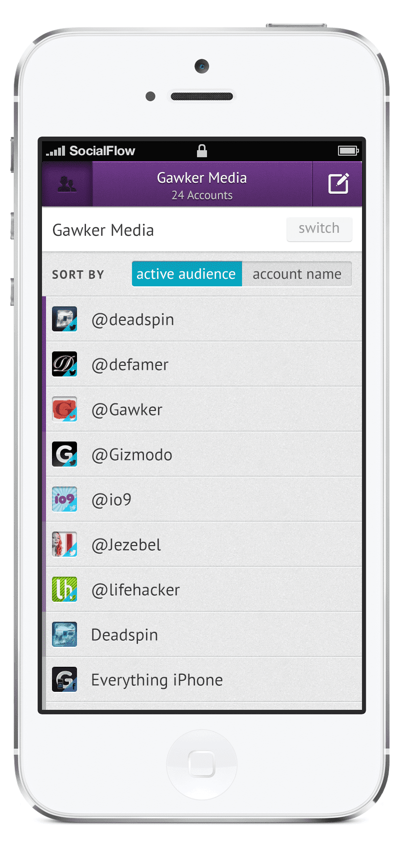 socialflow-mobile-account-sortactive